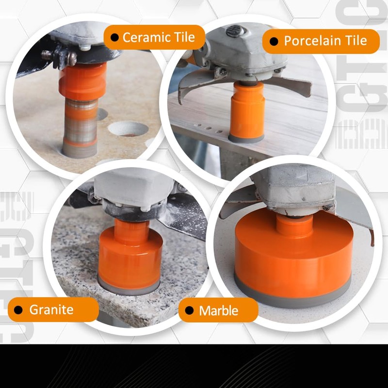 BGTEC Diamond Hole Saw Kit - 8PCS 25/35/50/75/100mm Core Bit