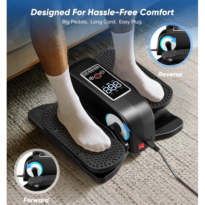 HOMGIM Under Desk Elliptical Machine - Quiet Motorized Leg Exerciser