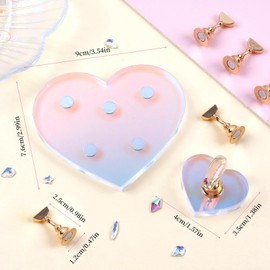 ASTONFOG Nail Stand for Press ons,2 Set Heart Nail Holder for Painting Nails Aurora Nails Display Practice Art Magnetic Nail Display Stand with 200 Pcs Adhesive Tabs Nail Art for Display Home Salon