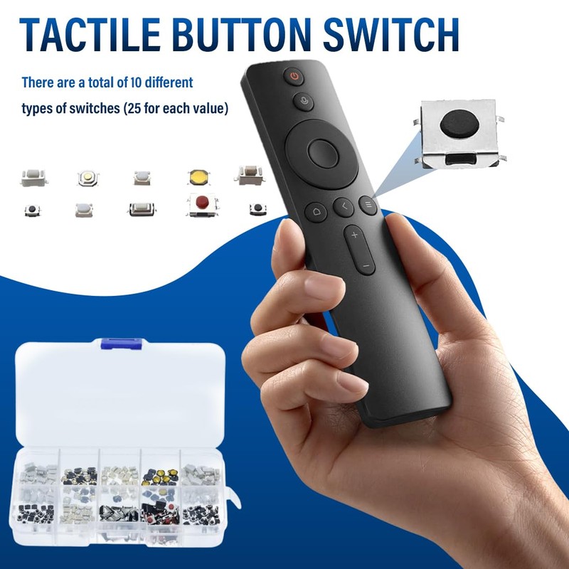 WUSJCOF Pack of 250 Tactile Push Button Switch Micro Switch