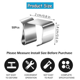 MEISO Pack of 50 Gutter Hooks for Christmas Lighting, Gutter Hooks for Fairy Lights, S Clip Hooks, String Lights Holder, Christmas Lighting, Kitchen, Garden (14mm x 20mm)