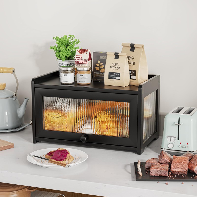 BAMBANG Bamboo Bread Box for Kitchen Countertop, Extra Large Farmhouse