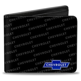 Buckle-Down Men's PU Bifold Wallet-Chevy Bowtie Corner w/Text, Multicolor, 4.0" x 3.5", Multicolor, 4.0" x 3.5", Buckle-down Pu Bifold Wallet - Chevy Bowtie Corner W/Text