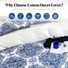 CozyDH 100% Cotton Home Damask Medallion Luxury Duvet Cover Set