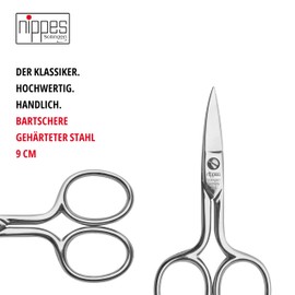nippes Solingen Professional Nail Scissors Made of Hardened, Nickel-Plated Steel, 9 cm, Scissors with Curved Straw and Curved Tip, Addition to Any Pedicure and Manicure Set