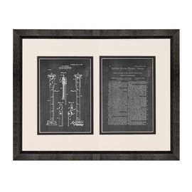 Tailor's Tape-measure Patent Art Chalkboard Print in a Beveled Black Wood Frame with a Double Mat (18" x 24") M12167