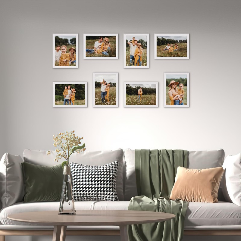 WIFTREY White 5x7 Picture Frame set of 18, Photo Frames