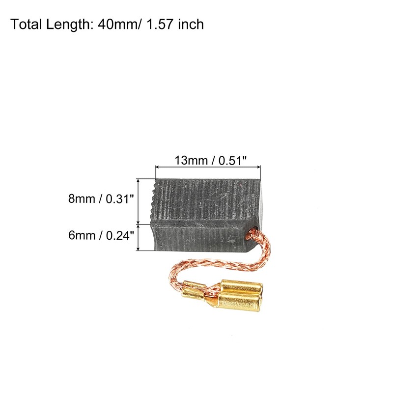 PATIKIL Carbon Brushes 13x8x6mm for Electric Motors Power Tool Angle