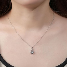 TIMEFASHION 2ct Infinity Moissanite Pendant Necklace for Women D Color VVS1 925 Sterling Silver Infinity Necklace for Her Wife Mom Birthday (Silver)