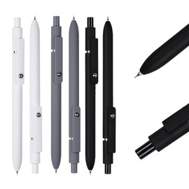 HABNI 6 Stück Gelstifte, 0,5 mm Schwarze Tinte, Feine Spitze, Glatte Schreibstifte, High-End-Serie Stifte für Tagebuch, Notizen, Niedliche Büro, Schule(2 Schwarz + 2 Grau + 2 Weiß)