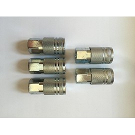 Quantity 5 - REPLACEMENT Amflo C20 Coupler, 1/4" I/M, 1/4" FNPT, Steel