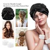 Black Silk Soft Bonnet Double Layer for Sleeping with Face