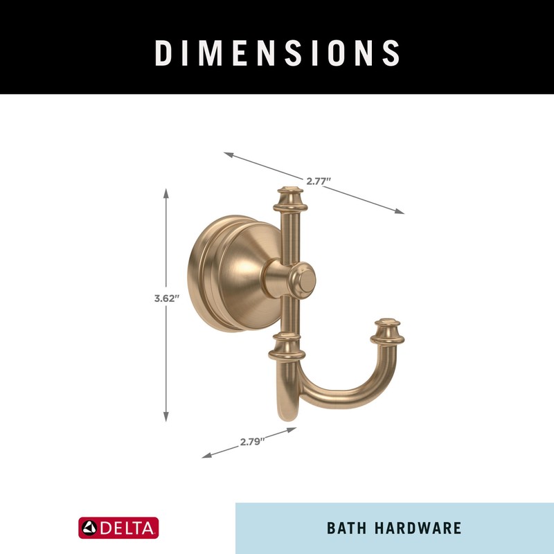 Delta Mylan (1-Pack) Towel Hooks Champagne Bronze Triple Wall Mounted