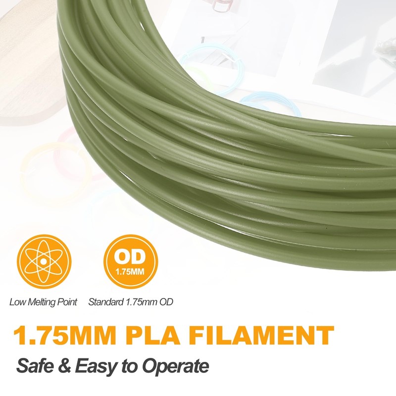 sourcing map 2 Pcs 3D Pen Filament, 1.75mm Dia 33ft