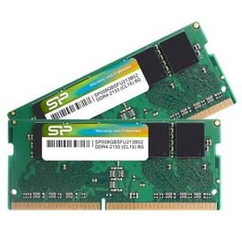 Silicon Power SP016GBSFU213B22 Laptop RAM Memory, DDR4-2133 (PC4-17000), 8GB x 2 (16GB Total), 260 Pin, 1.2V, CL15
