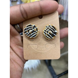 Blues Glitter Cinnamon Roll Stud Earrings Realistic Food Jewelry Cute Kawaii Dessert Studs