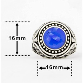 Solid 925 Sterling Silver Simulated Blue Sapphire Stone Luxury Ring for men Gift for Him (8)