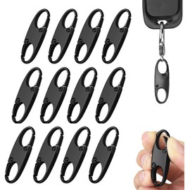 12Pcs Black Zipper Clip Theft Deterrent,Backpack Zipper Lock Keep The Zipper Closed, Quick Disconnect Clip Double Opening Zipper Pull Replacement Key Holder