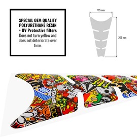 Quattroerre 18186 Tank Protectors Moto Sticker Bomb Universal Slim