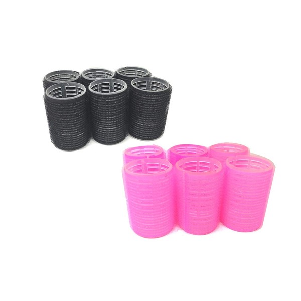 Large Size (1-1/2”) Self Stick Grip Hair Rollers Pro Salon Hairdressing Curlers & Lift 12PC