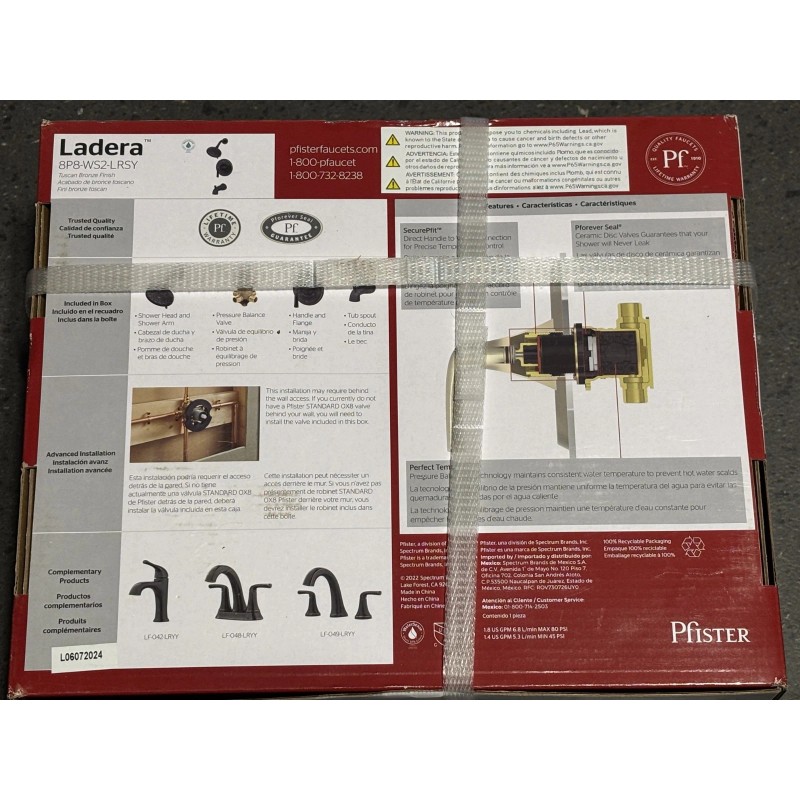 Pfister Ladera Single Handle Tub & Shower Kit Tuscan Bronze