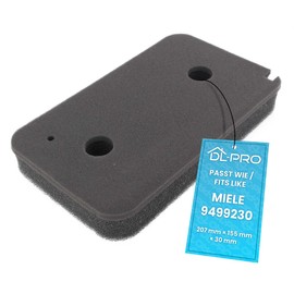 DL-pro Filter Foam Filter Suitable for Miele 9499230 207 x 155 x 28 mm Base Filter on Heat Exchanger Dryer Heat Pump Dryer