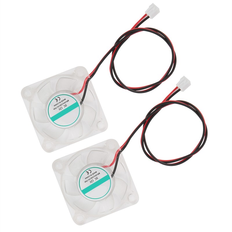 2Pcs 3D Printer Cooling Fan LED Light Hydraulic Bearing Mini