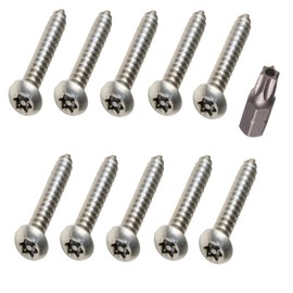 4.8mm x 50mm Button Head Security Screws Stainless Steel Sheet Metal Screws Pin in Torx Sheet Metal Anti-Theft Tamper Proof Including Screwdriver Bit (pack of 10)