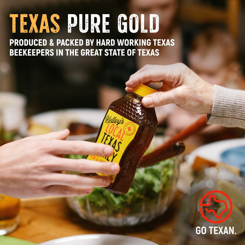 Kelley's Local Texas Honey – 100% Pure, Raw & Unfiltered,