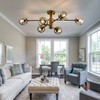 hesoge Modern Semi Flush Mount Ceiling Light Fixture 6-Light Sputnik