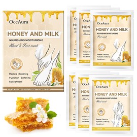 3 Paar Hornhaut Socken,Fußmaske,Feuchtigkeitsspendendes Fussmaske Socken,3 Paar Doppelhandmasken,Tiefe Feuchtigkeitsversorgung,Alte Abgestorbene Hautzellen Entfernen