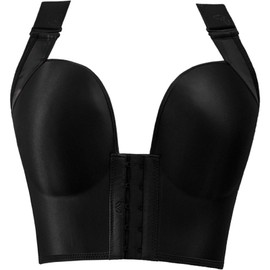 Necalisi Women's Bra with Front Closure, Women's Bra without Underwire, Feel-Good Bustiers Top, Non-Wired Soft Bra, Bralette in Many Colours, Women's Bra Push Up, black