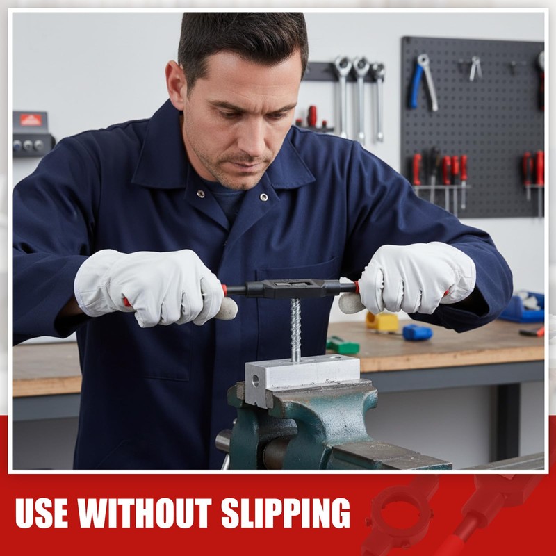 WILLBOND 2 Pcs Adjustable Tap Wrench Handle Tool Ratcheting for