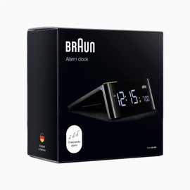 Braun BC16BEU Digital Alarm Clock with LCD Display, Snooze Button, Quick Set, Auto Adjust Display Brightness, Beep Alarm, Black