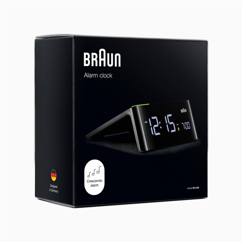 Braun BC16BEU Digital Alarm Clock with LCD Display, Snooze Button,