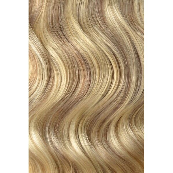 cliphair Iced Cappuccino (#14/22) Quad Weft Clip In One Piece Hair Extensions, 22" (100g)