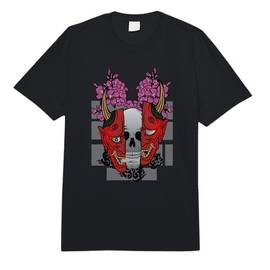 Oni Mask Oni Face Mask on Japanese Yokai Demon Skull Comfort Colors Adult Heavyweight T-Shirt