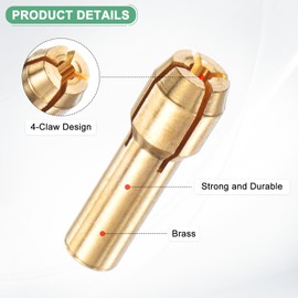 M METERXITY 10-Pack Brass Drill Chuck, 5/64 Inch/ 1.6 mm Collets Set Quick Change Replacement 4.2mm Shank Diameter for Rotary Tools/Electric Drills [Golden]