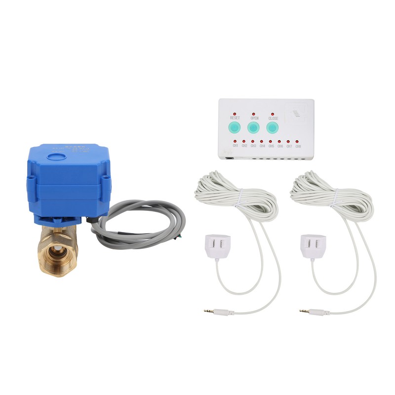 Alarm Sensor Single Brass Ball Valve DualWay Water Leaking Detection