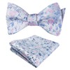 Alizeal Mens Classic Floral Pattern Self-tied Bow Tie and Handkerchief