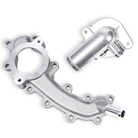 Pro Parts Automotive Aluminium Engine Crossover Water Outlet & Thermostat Housing Assembly Upgrade Kit Compatible for Chrysler 200 Dodge Charger Journey Durango Jeep Cherokee, Silver