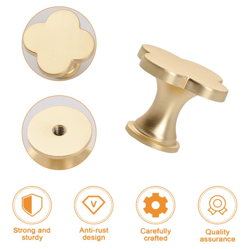 MOROBOR 6PCS Four-Leaf Clover Handle, Creative Cabinet Drawer Pulls Multifunctional