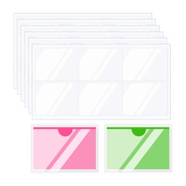 PATIKIL 18Pcs Label Holders Adhesive Label Pockets, 3.7x2.6inch Index Card Pockets Card Tag Holder for Note Card Storage Bin Bookshelf Mailbox, Clear