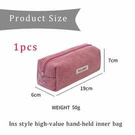 Pink Pencil Case, Aesthetic Case, Corduroy Fabric, Shake Pen, Pencil Bag, Supplies Pencil Case, School Pencil, School Supplies, for School, Teenagers, Back To School Clean Girl