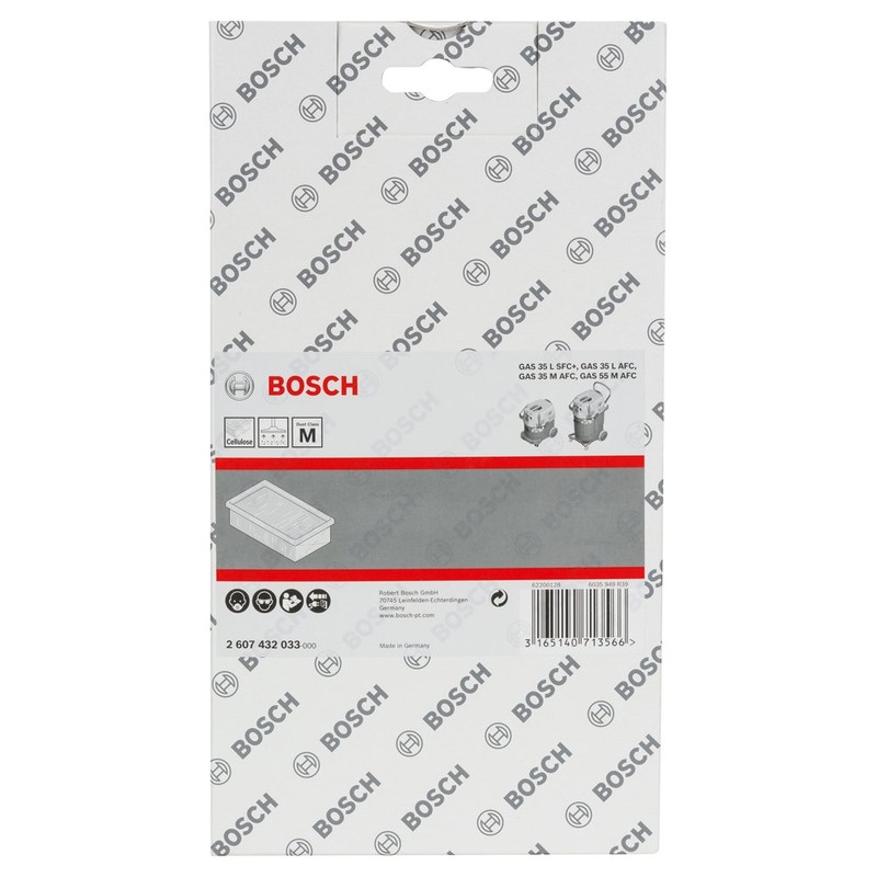 Bosch 2607432033 Cellulose Flat Pleated Filter for GAS 35-55 (Old