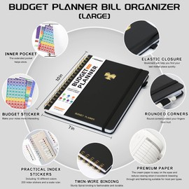 Soomeet Budget Planner - Monthly Bill Organizer with Pockets. Undated Financial Organizer with Expense Tracker Notebook, Budgeting Journal and Budget Book to Control Your Money. Large Size - 7" x 10"