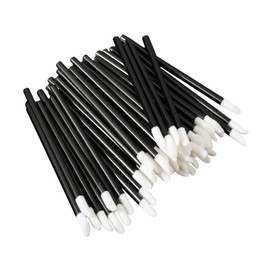ALLVD Disposable Lip Brushes 100pcs Portable Disposable Lip Brush Hollow Stick Lip Gloss Lipstick Disposable Makeup Commercial Cosmetic Makeup Brushes (Black)