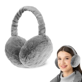 mizikuu Winter Ear Warmers Women's Ear Muffs Warm Foldable Earmuffs Adjustable Ear Covers Plush Ear Cups Cold Protection Winter Accessories for Women Girls, gray