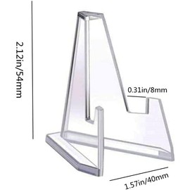 Gewaha 20 Pcs Mini Clear Acrylic Display Stands, 2.12 Inch Coin Display Easel Holder, Multifunctional for Coins, Medals, Cards, Business Cards