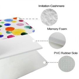 TheBlackSpot Colorful Cartoon Polka Dot Bathroom Rugs Bath Mat Sets 3 Piece Imitation Cashmere Imitation Cashmere Anti Slip Mats,U-Shaped Contour Shower Mat